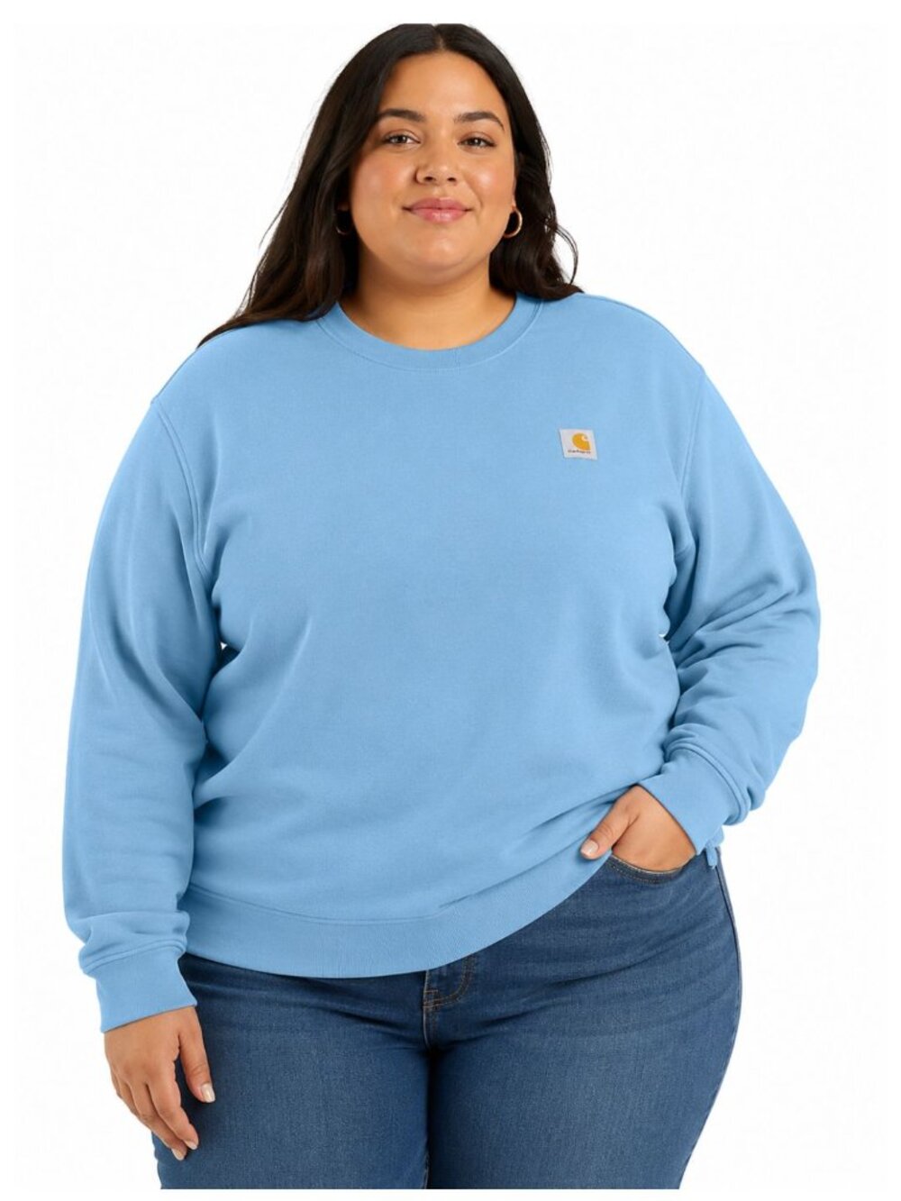 Carhartt Tencel Fiber Series Light Blue French Terry Sweatshirt Women 3X NWT